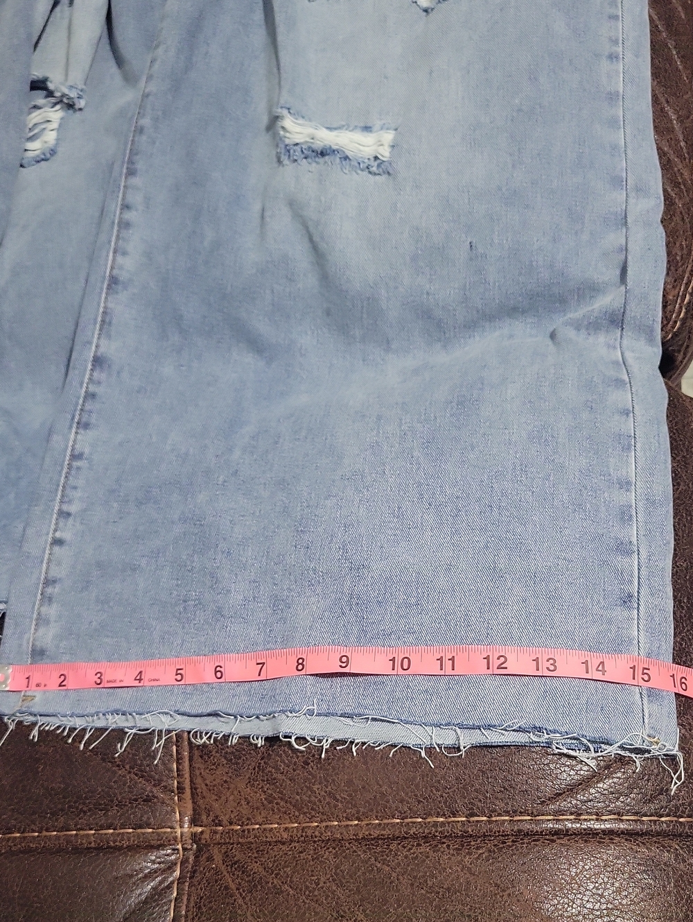 Cider Wide Leg High-Rise Distressed Jeans - Light Blue Sixe 4XL New - Picture 10 of 13
